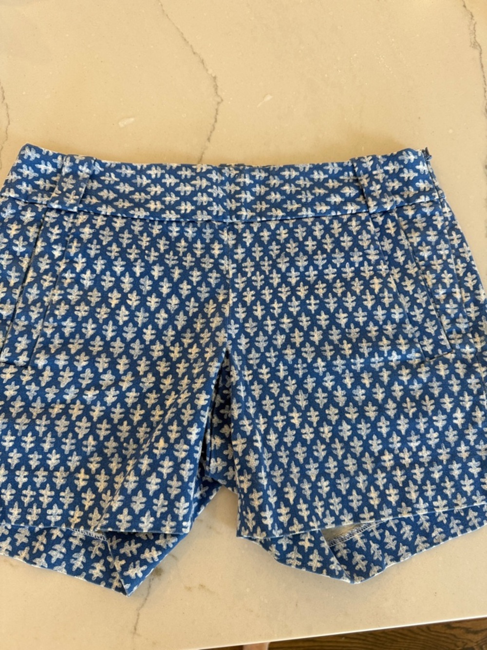 J CREW 5” Blue white side zip Patterned Women's Shorts sz 00